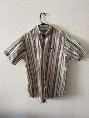 Carhartt Vintage Striped Short Sleeve Button Down Shirt Size L